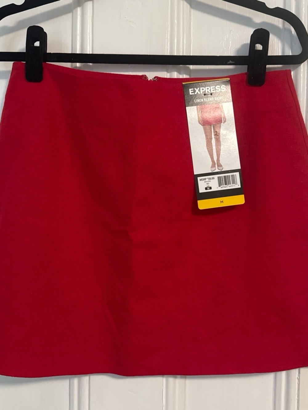 Express Red Mini Skirt - Linen-Blend